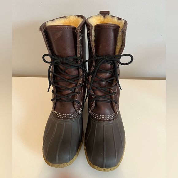 LL Bean Sherpa Lined Bean Boots 7 - Picture 3 of 6